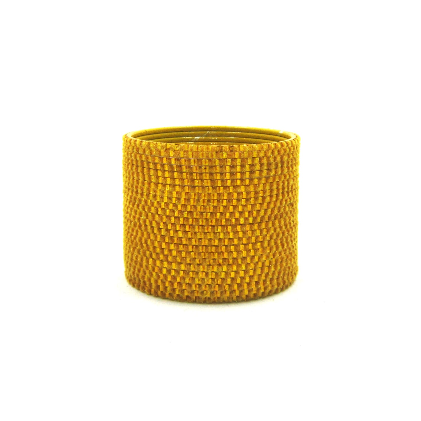 Glam Mango Yellow Metal 24 Bangles by ENAVA featuring a luxurious velvet and glossy finish. Premium Plain Designer Metal Bangles for women, ideal for Haldi ceremonies, weddings, festive occasions, parties, and everyday styling.