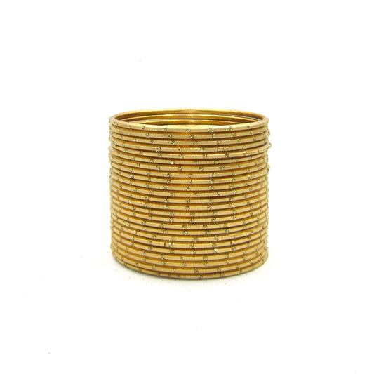 Glitter Golden Metal 24 Bangles by Enava