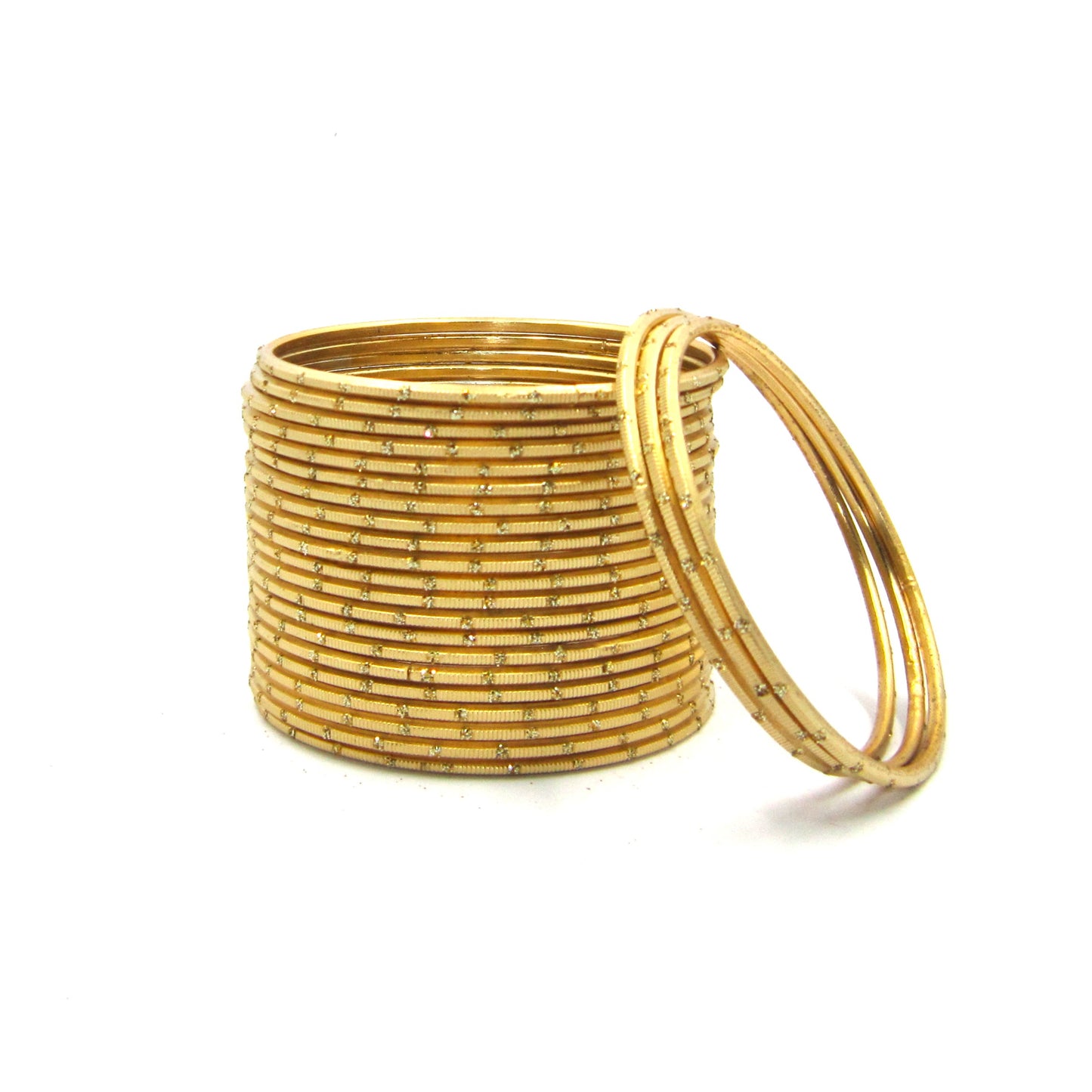 Glitter Golden Metal 24 Bangles by Enava