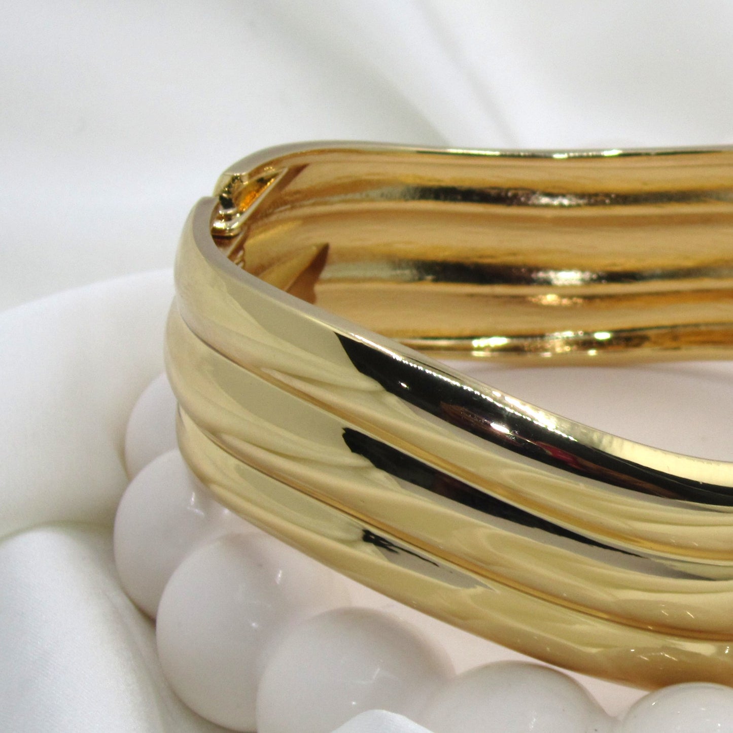 Golden Ripple Openable Anti Tarnish Bracelet by Enava