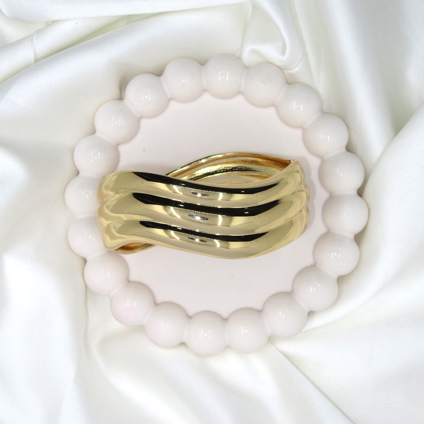 Golden Ripple Openable Anti Tarnish Bracelet by Enava