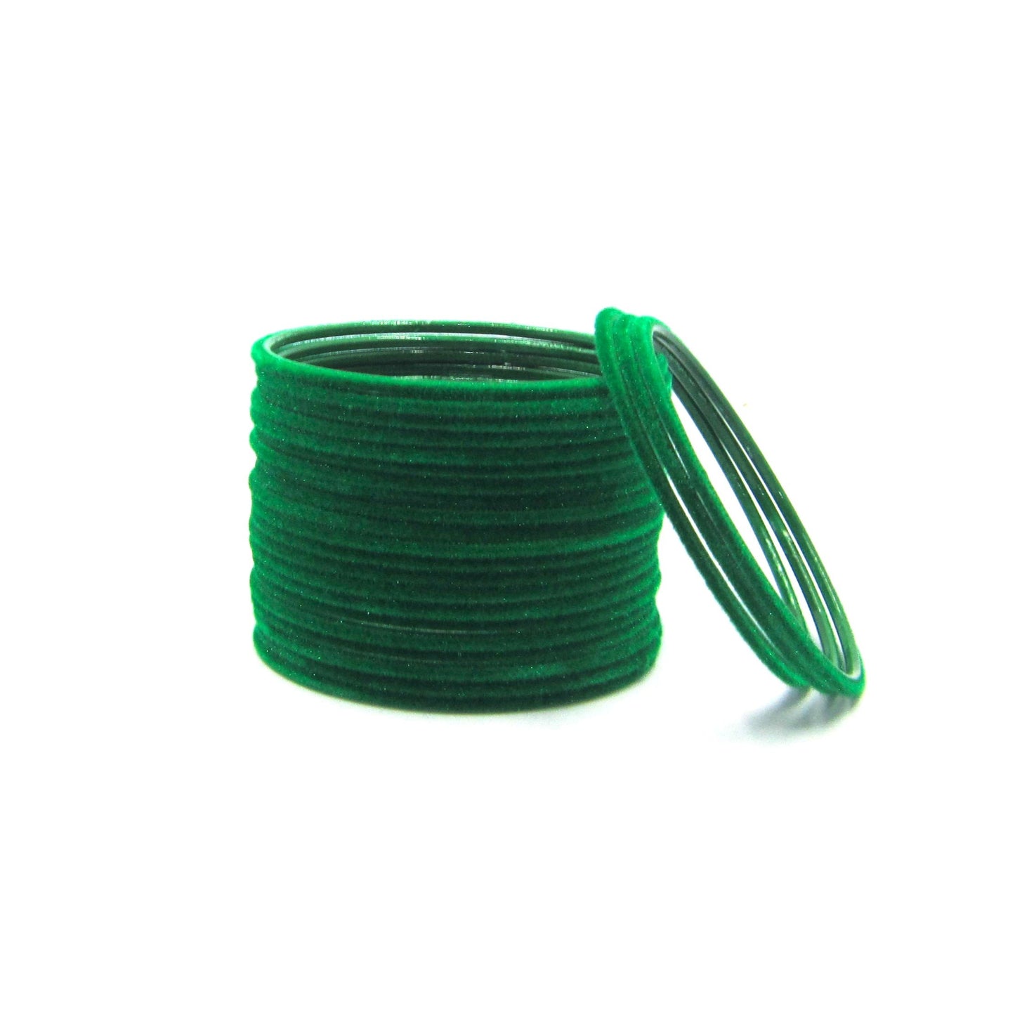 Velvet Green Metal 24 Bangles by Enava