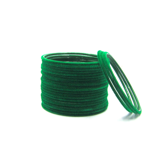 Velvet Green Metal 24 Bangles by Enava