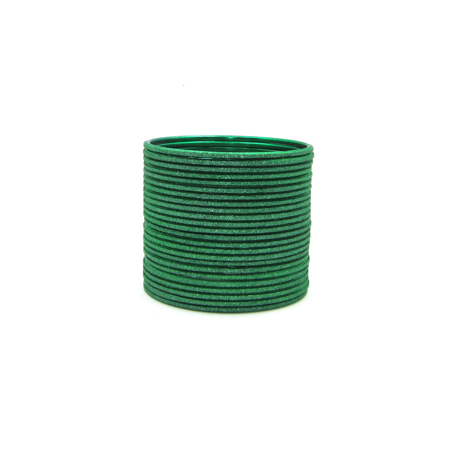 Shiny Green Metal 24 Bangles by Enava
