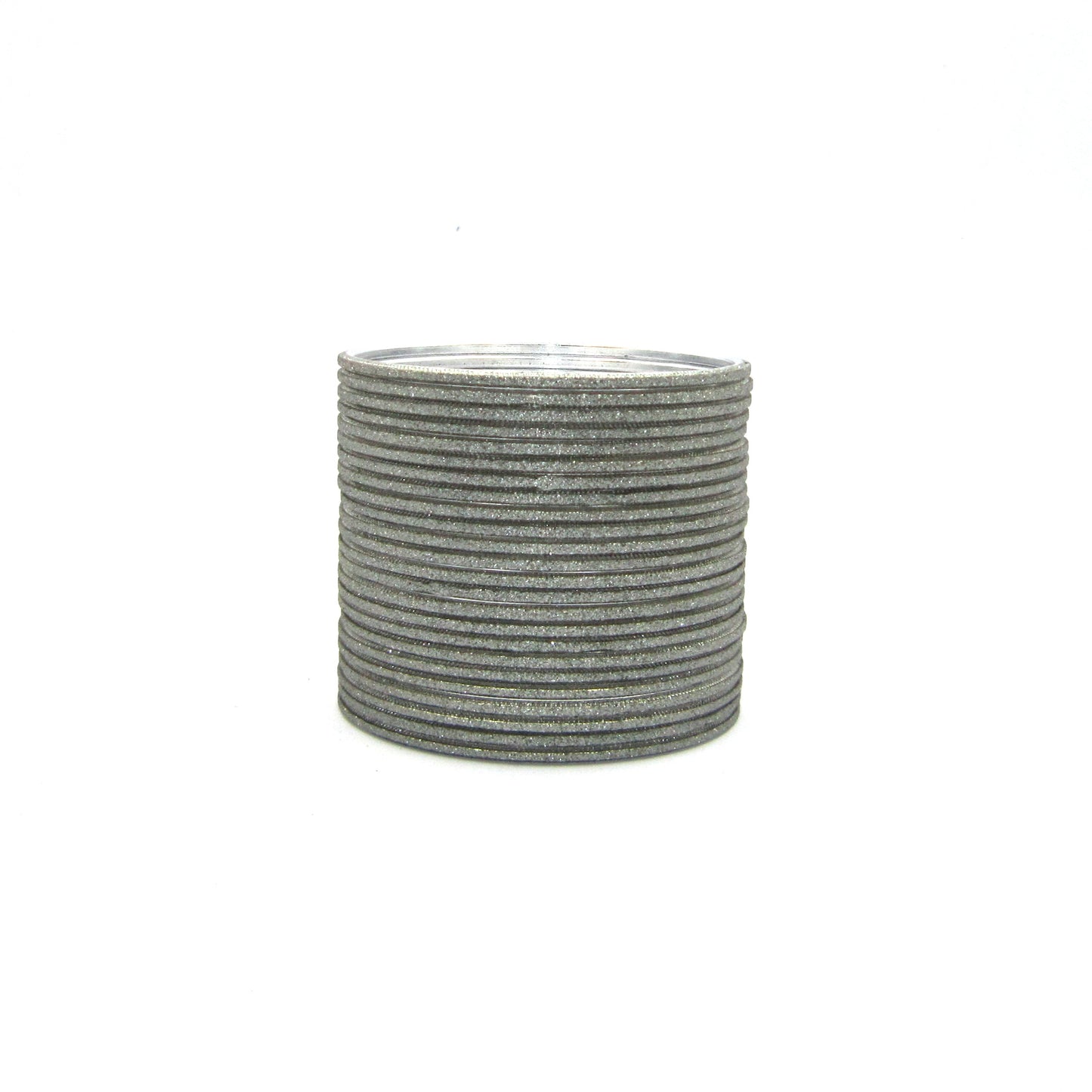 Shiny Dark Grey Metal 24 Bangles by Enava