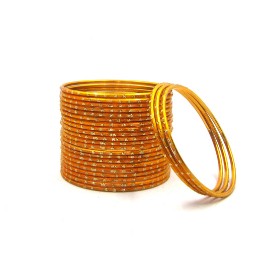 Glitter Haldi Metal 24 Bangles by Enava