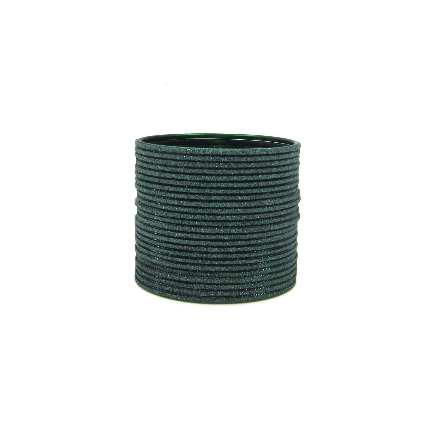 Shiny Dark Green Metal 24 Bangles by Enava