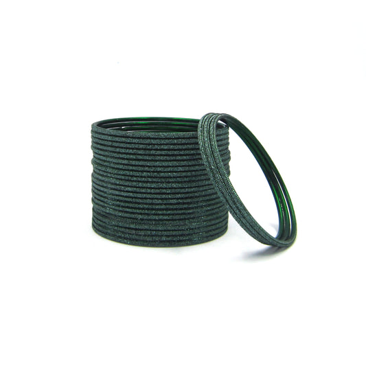 Shiny Dark Green Metal 24 Bangles by Enava