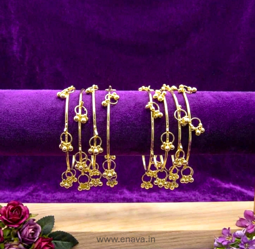 Kashmiri Ghungroo Charm 8 Bangles Set by Enava