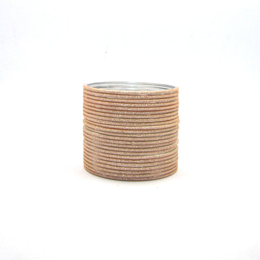 Shiny Light Peach Metal 24 Bangles by Enava