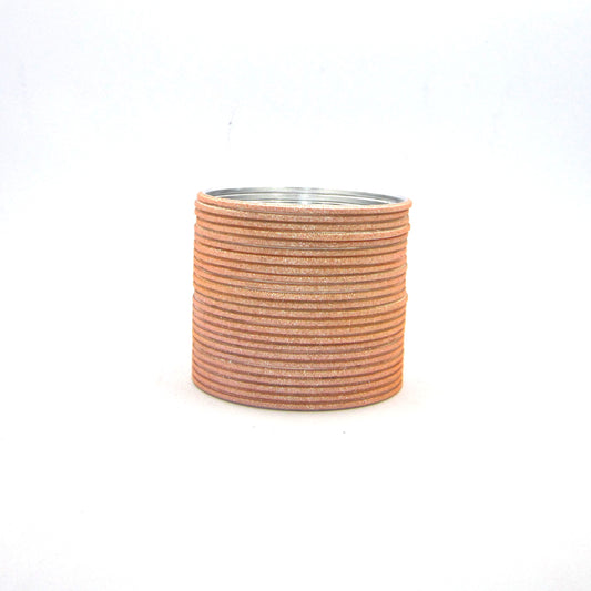 Shiny Peach Metal 24 Bangles by Enava