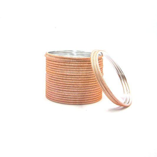 Shiny Peach Metal 24 Bangles by Enava