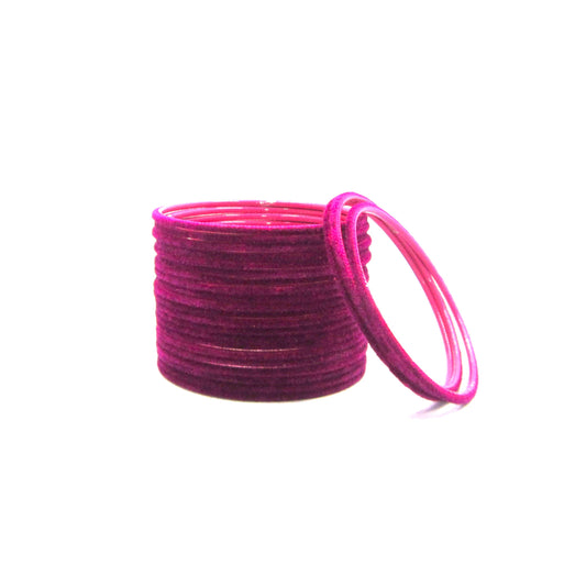 Velvet Magenta Metal 24 Bangles by Enava