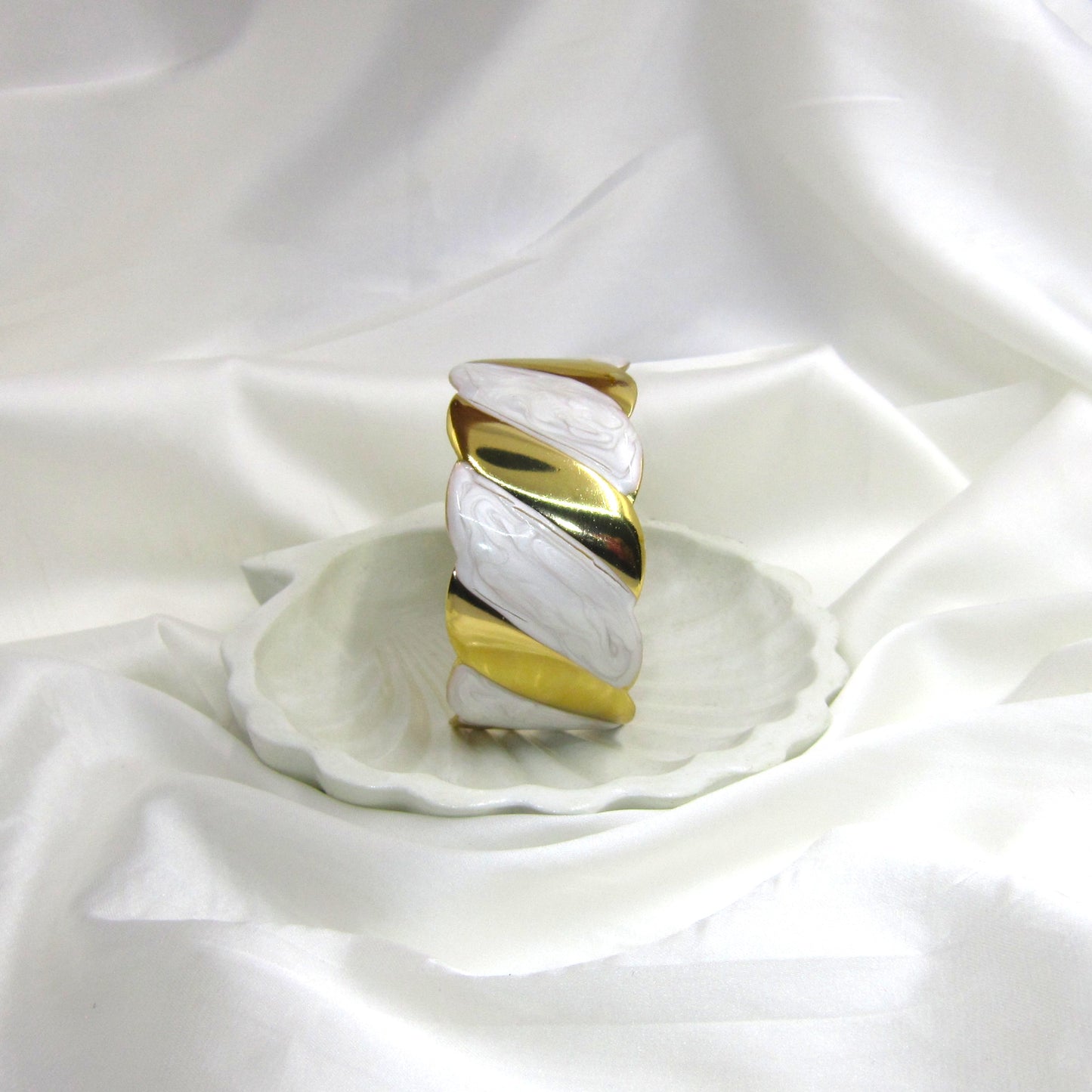 Marble Gold Tide Marble Finish Enamel Anti Tarnish Bracelet by Enava