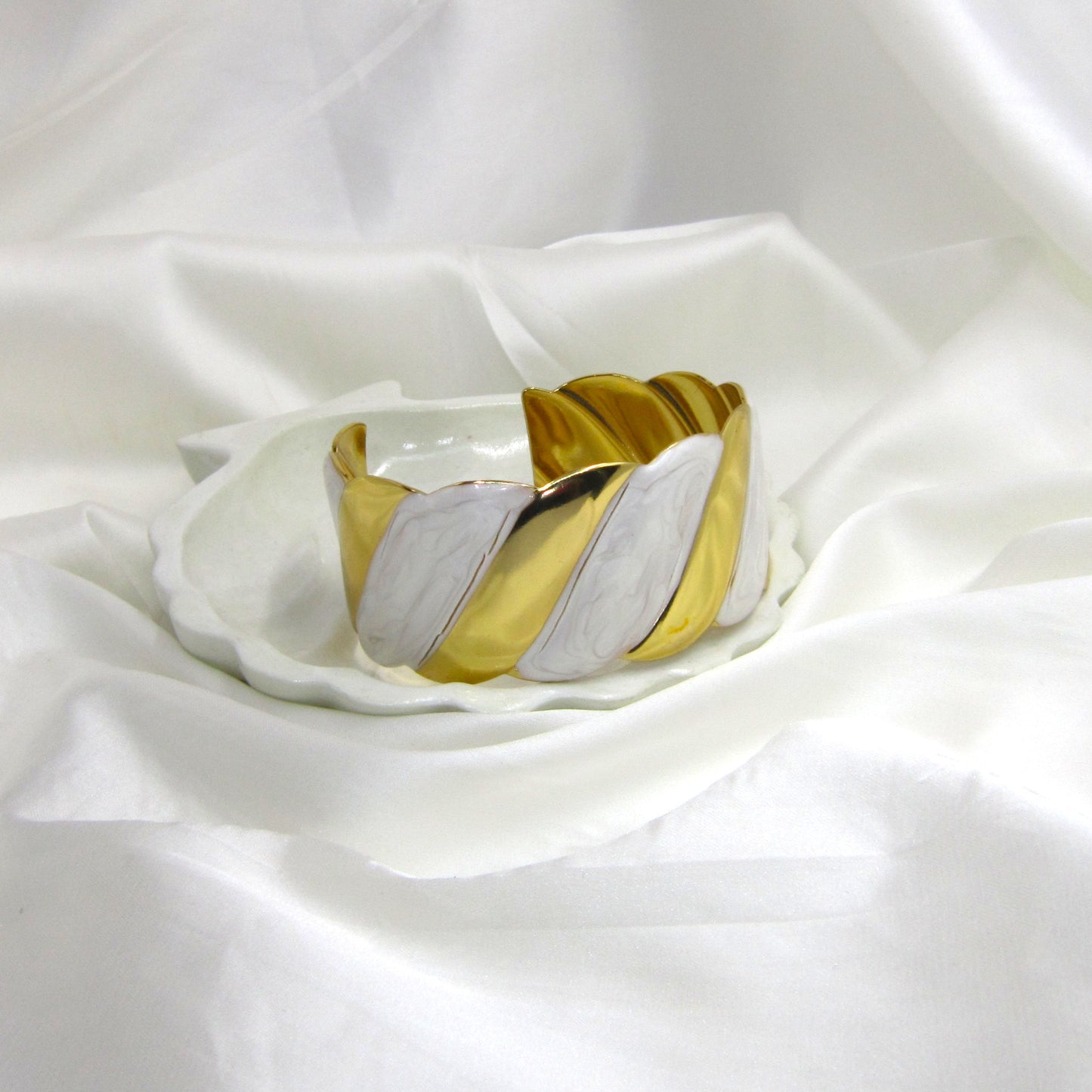 Marble Gold Tide Marble Finish Enamel Anti Tarnish Bracelet by Enava