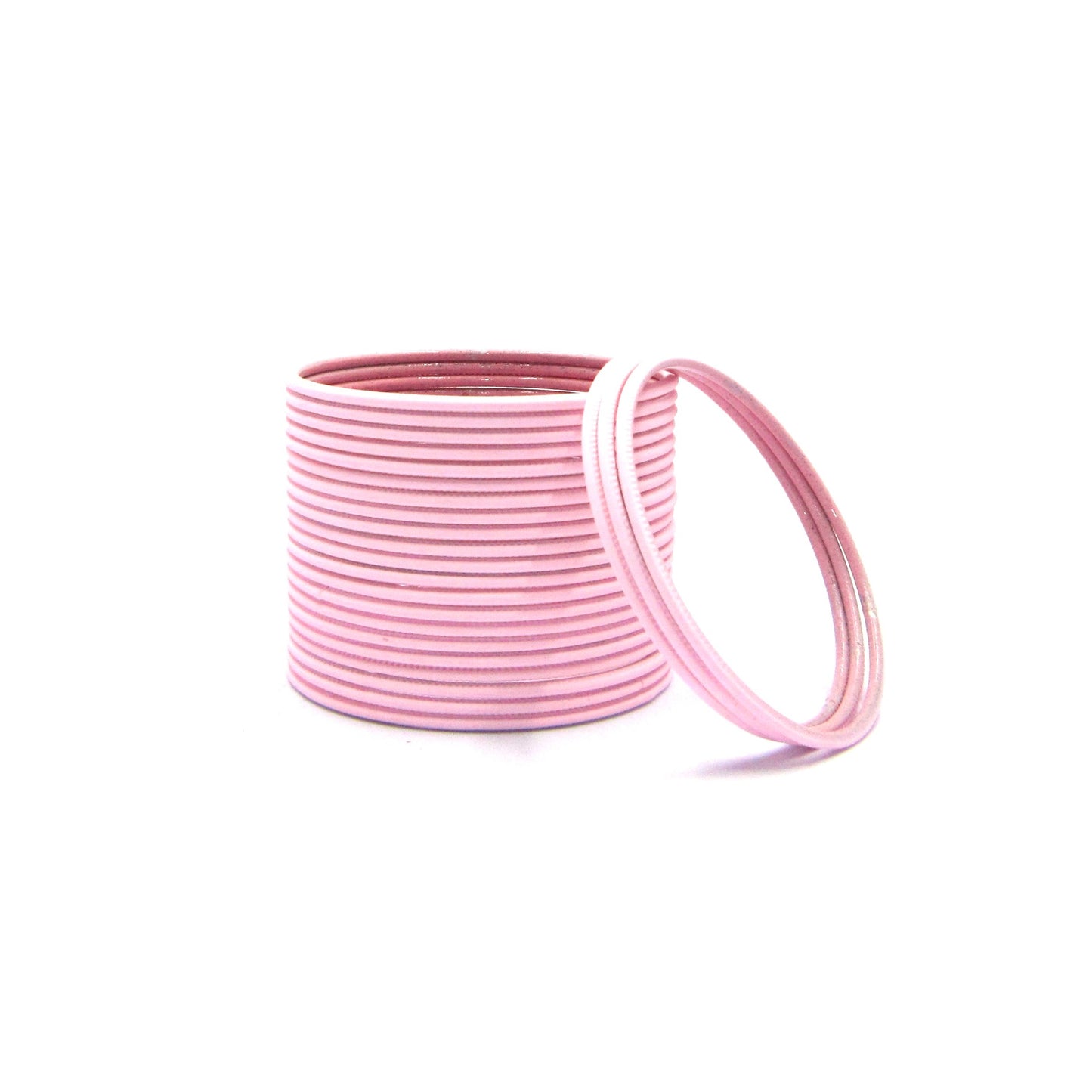 Matte Baby Pink Metal 24 Bangles by Enava