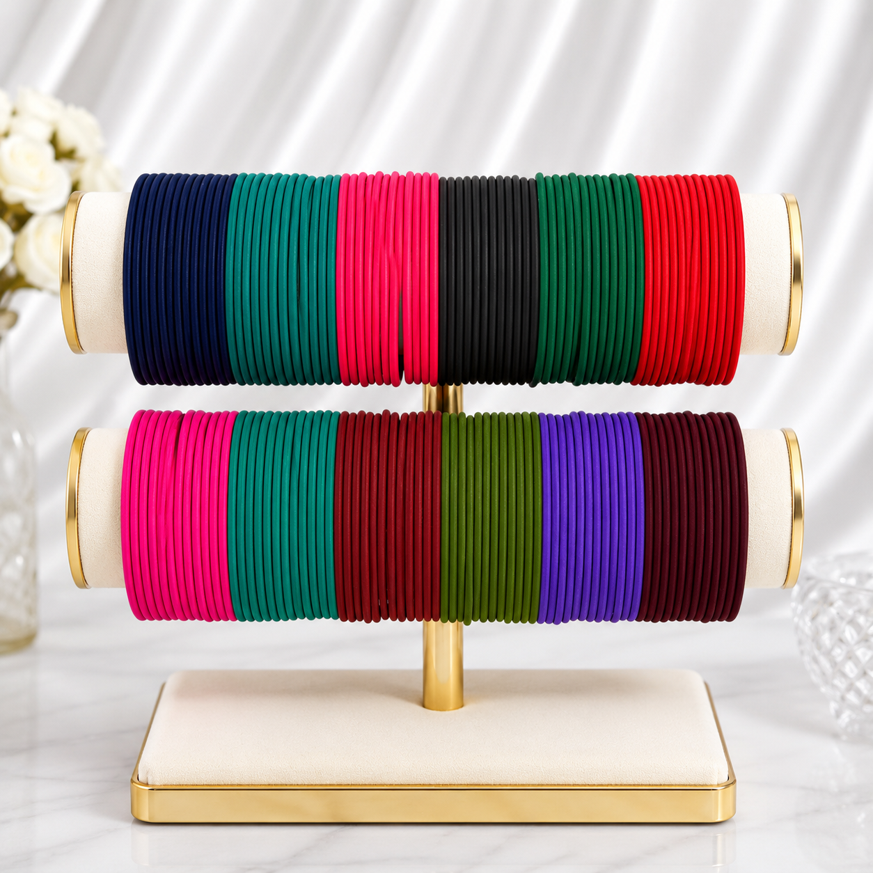 Matte Dark Color Metal Bangles Combo – 12 Colors (1 Dozen Each)