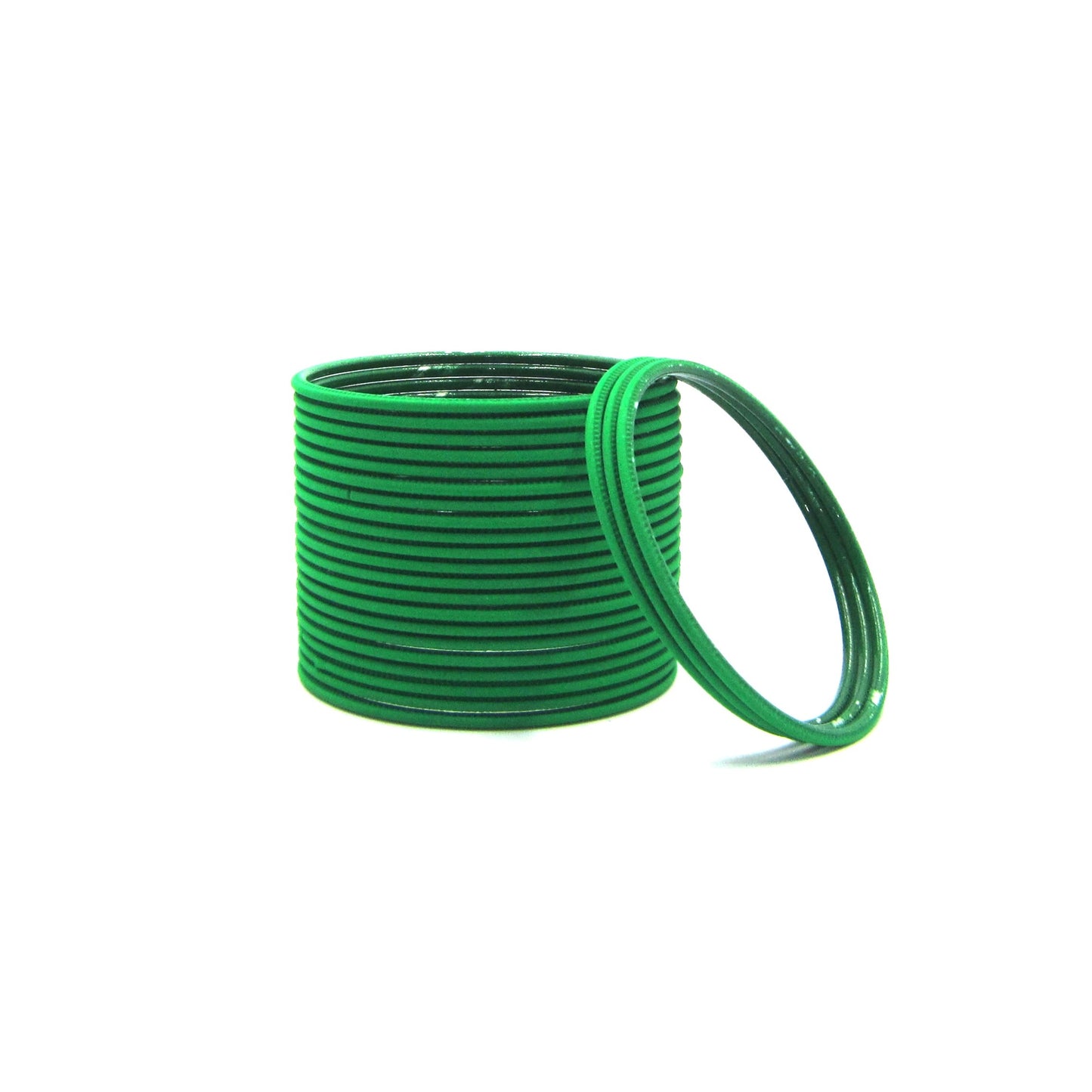 Matte Green Metal 24 Bangles by Enava