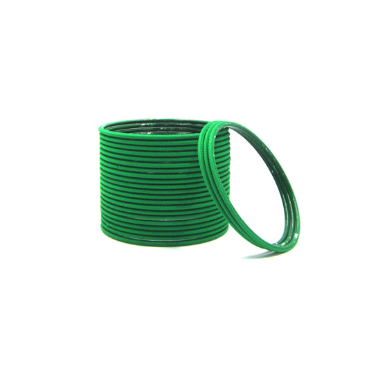 Matte Green Metal 24 Bangles by Enava