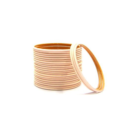 Matte Light Peach Cream Metal 24 Bangles by Enava