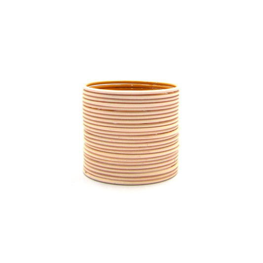 Matte Light Peach Cream Metal 24 Bangles by Enava
