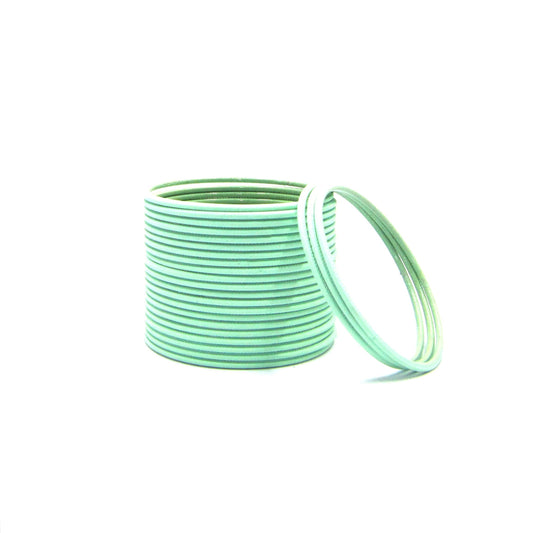 Matte Light Pista Metal 24 Bangles by Enava