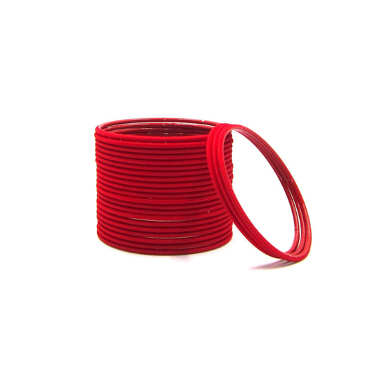 Matte Red Metal 24 Bangles by Enava