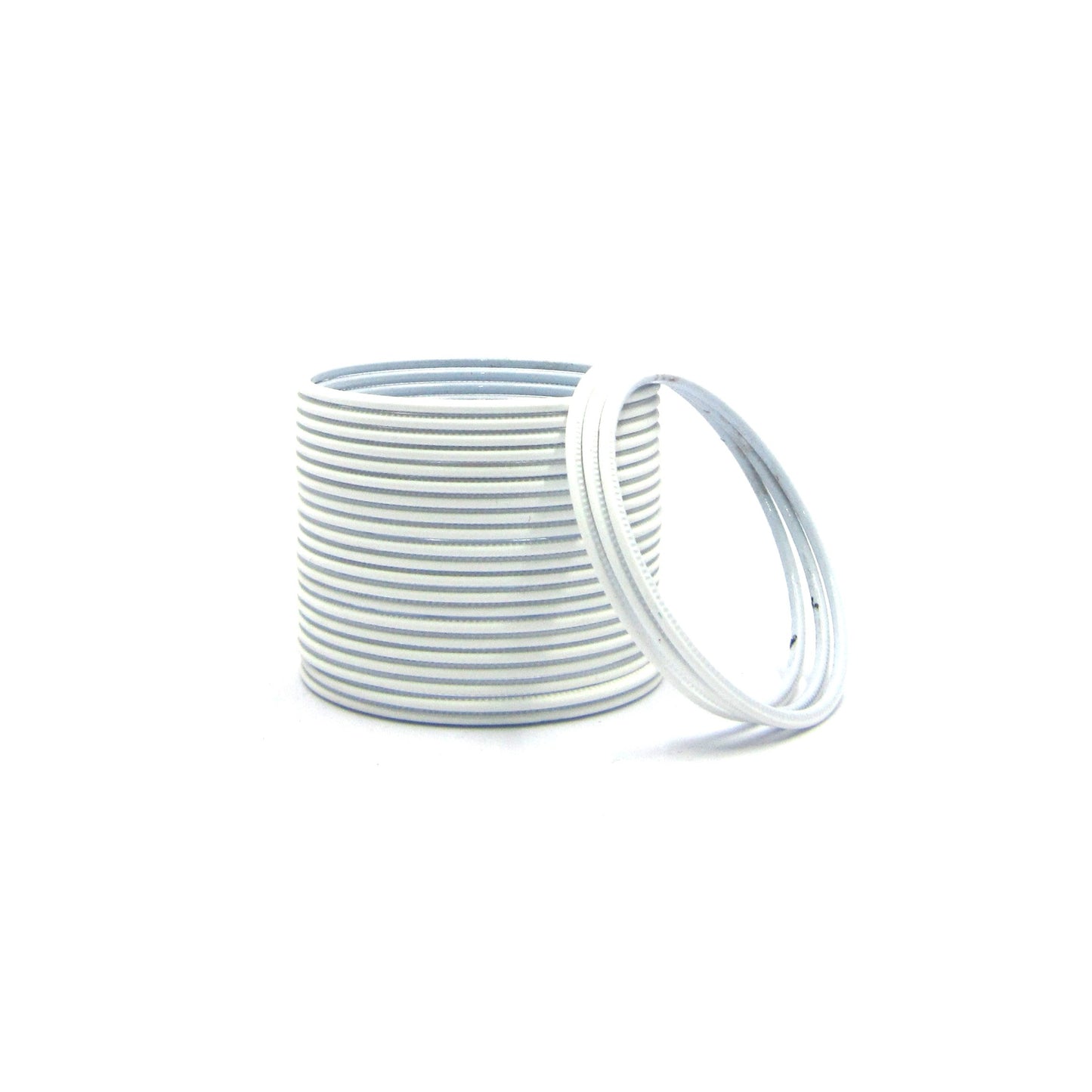 Matte White Metal 24 Bangles by Enava