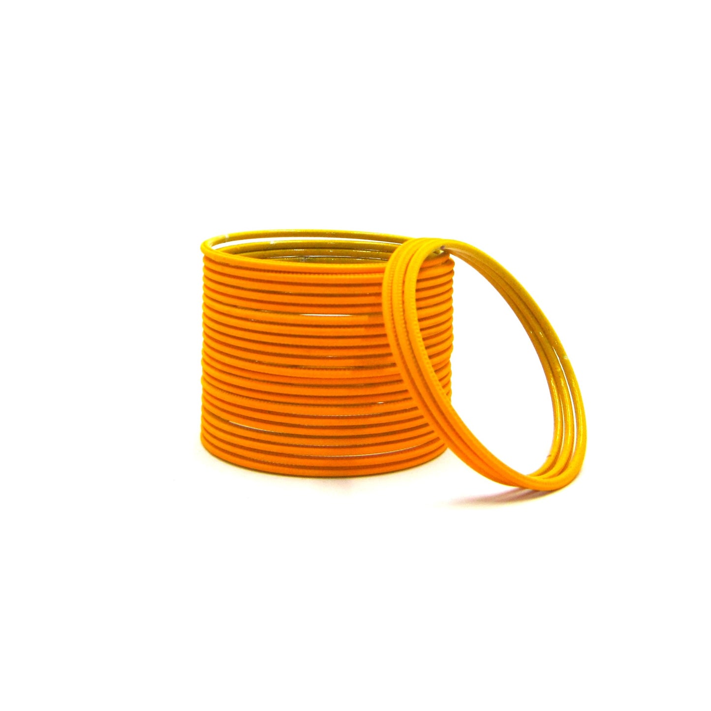Matte Yellow Mango Metal 24 Bangles by Enava