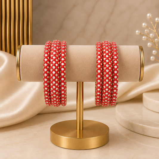 Meher Red Festive Bangle Set