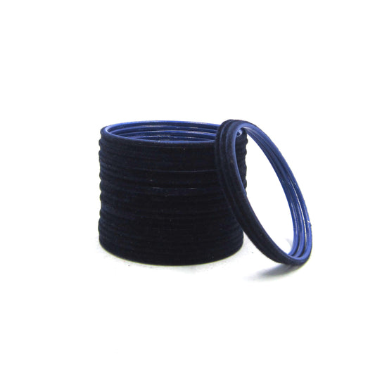 Velvet Navy Blue Metal 24 Bangles by Enava