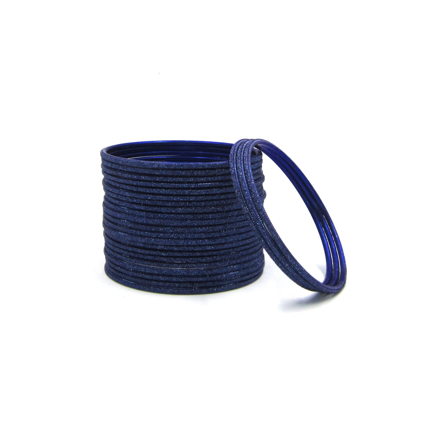 Shiny Navy Blue Metal 24 Bangles by Enava