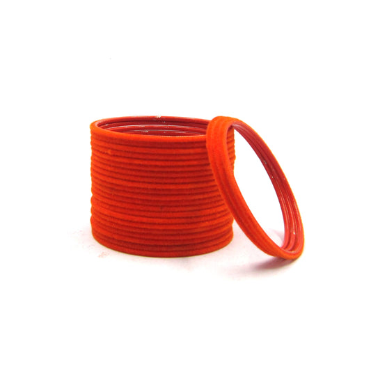Velvet Orange Metal 24 Bangles by Enava