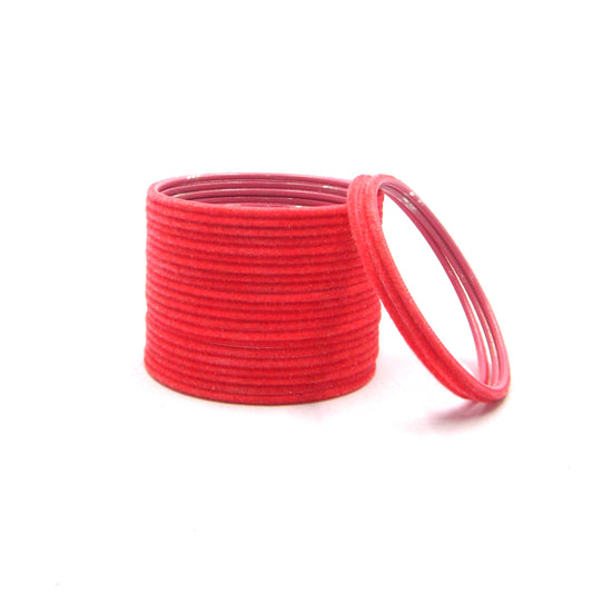 Velvet Peach Gajari Metal 24 Bangles by Enava