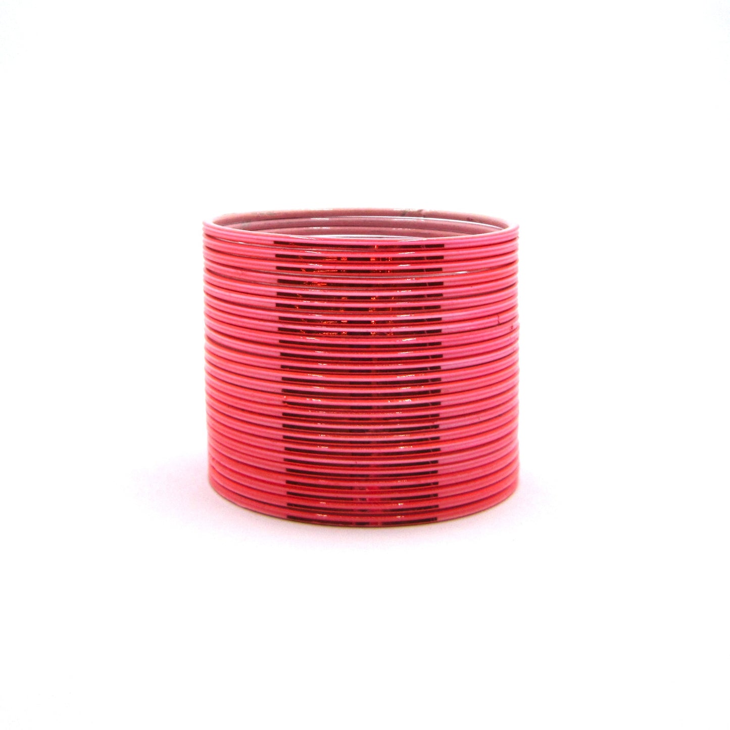 Glossy Peach Pink Metal 24 Bangles by Enava