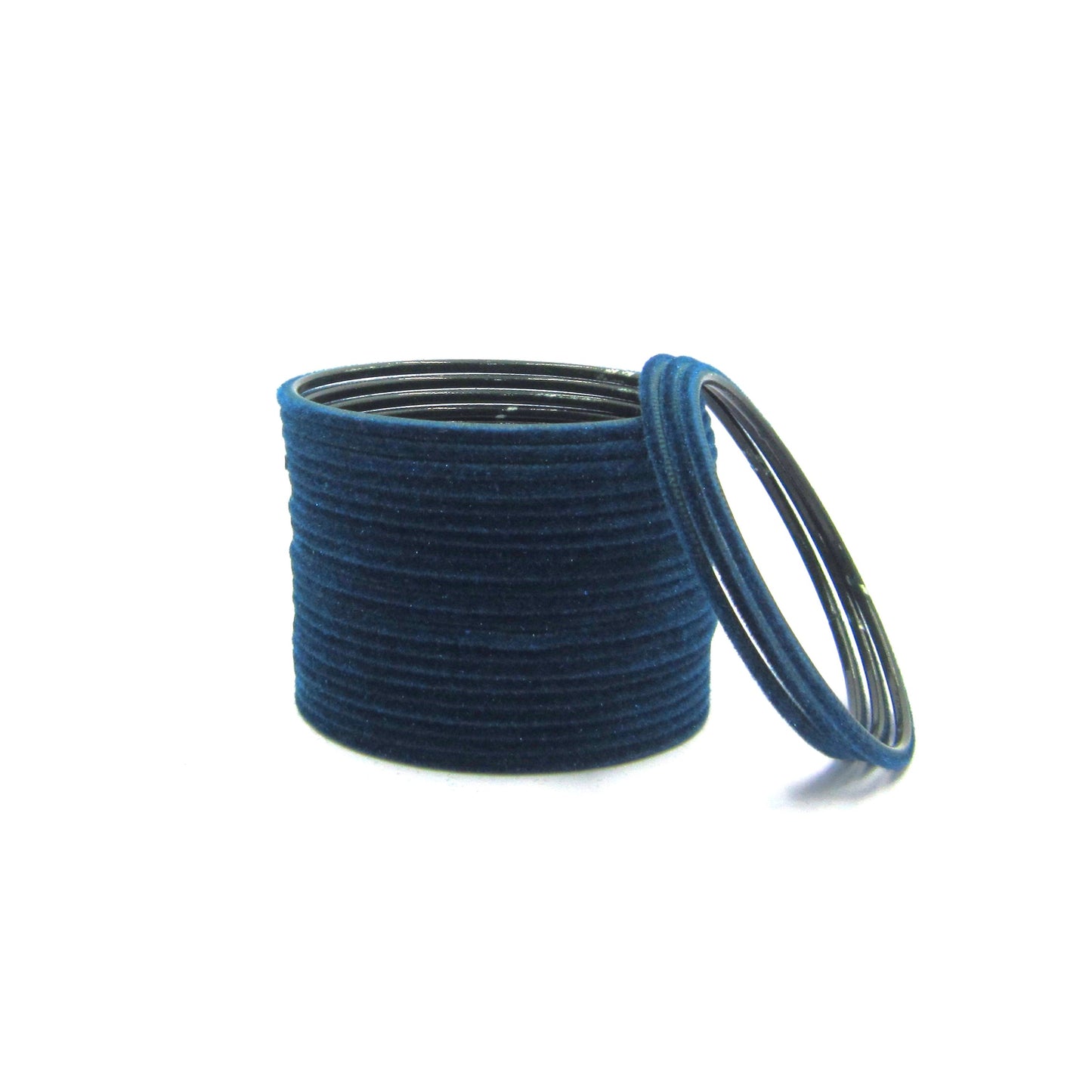 Velvet Peacock Blue Metal 24 Bangles by Enava