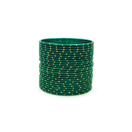 Glitter Peacock Metal 24 Bangles by Enava