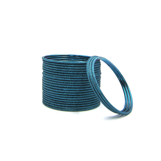 Shiny Peacock Metal 24 Bangles by Enava