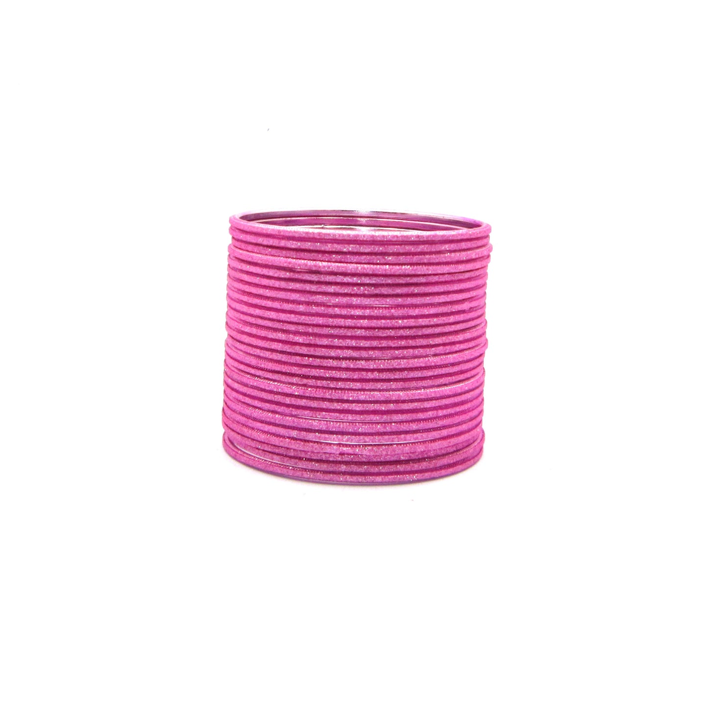 Shiny Pink Metal 24 Bangles by Enava