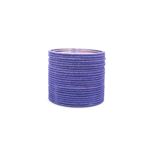 Shiny Purple Metal 24 Bangles by Enava