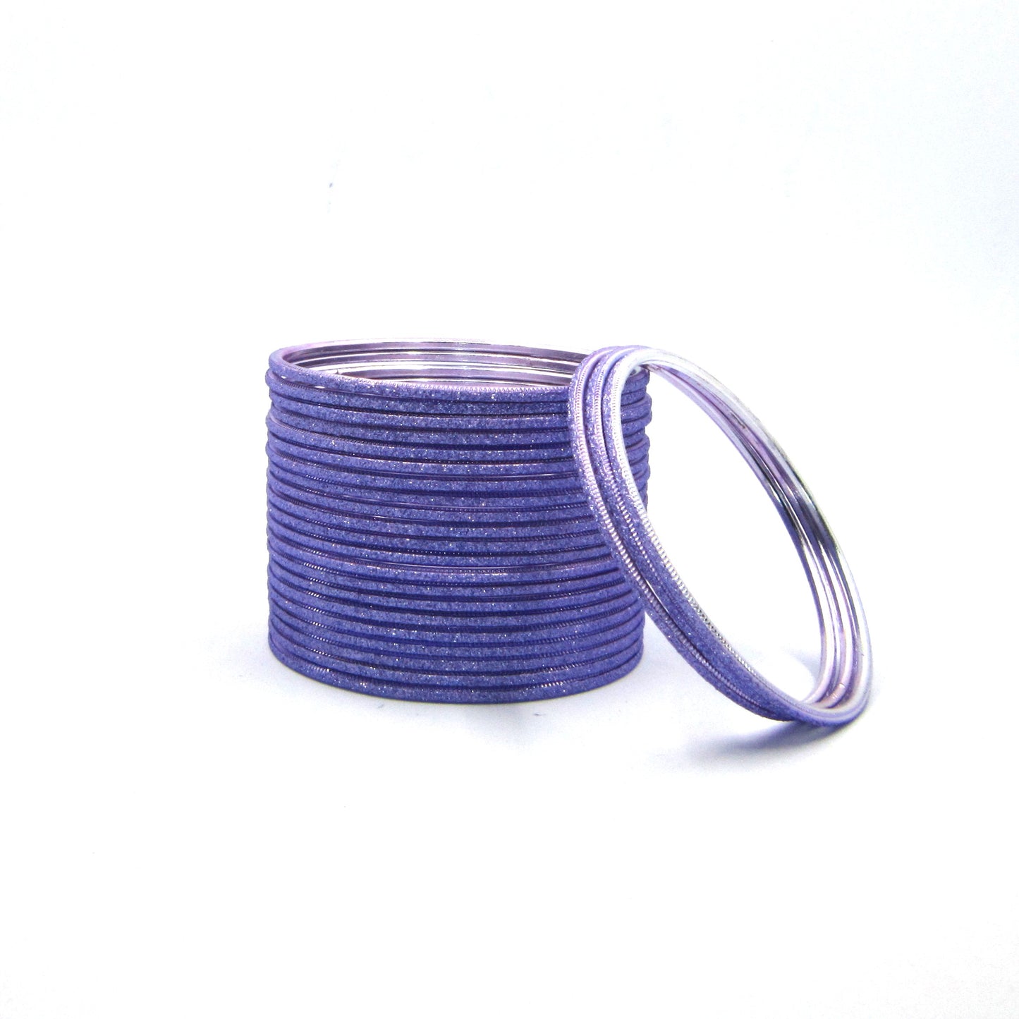 Shiny Purple Metal 24 Bangles by Enava