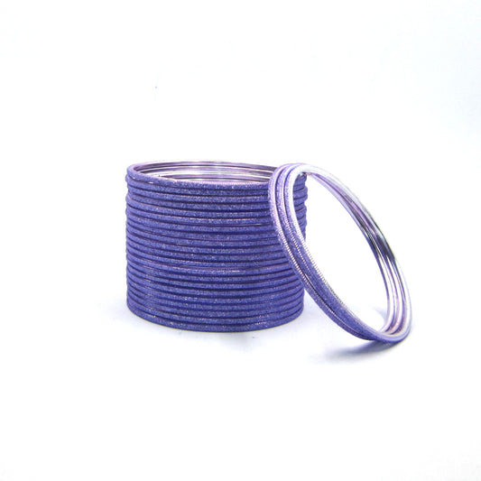Shiny Purple Metal 24 Bangles by Enava