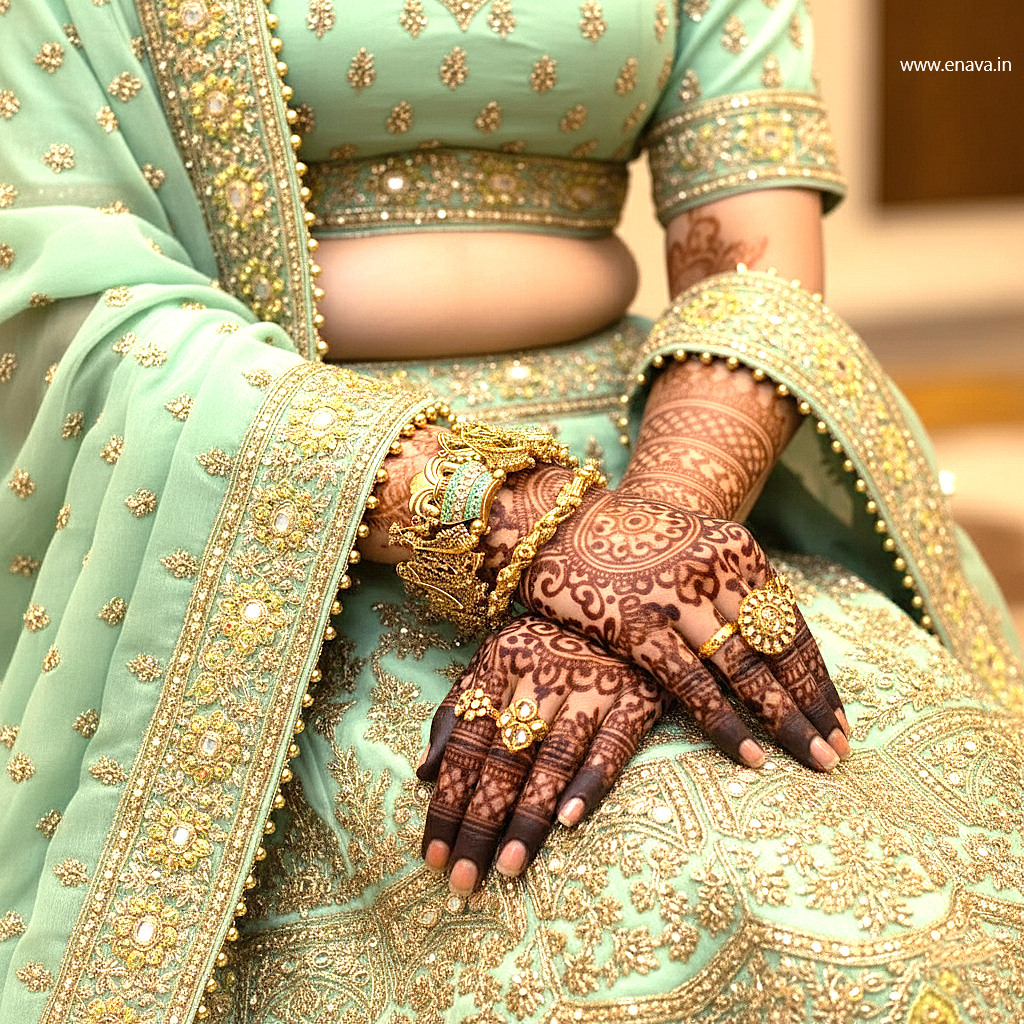 Rajwadi Varmala Kalash Enamel Antique Gold Bangles by Enava Bangle Enava Jewels.