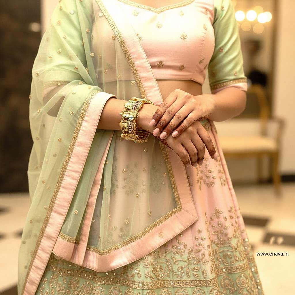Rajwadi Dulha Dulhan Kalash Enamel Gold Plated Bangles by Enava Bangle Enava Jewels.