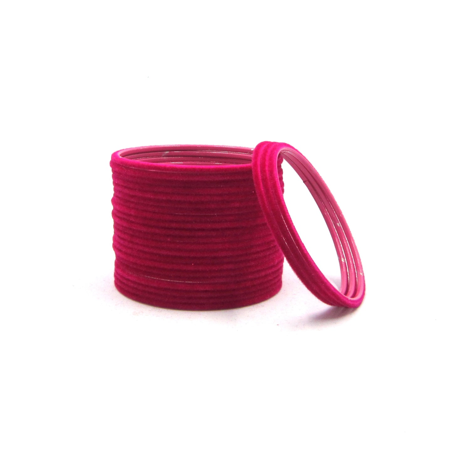 Velvet Rani Pink Metal 24 Bangles by Enava