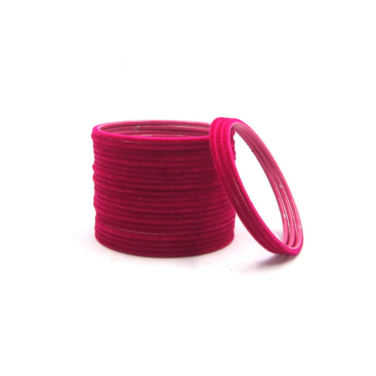 Velvet Rani Pink Metal 24 Bangles by Enava
