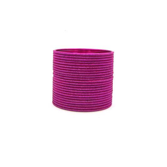 Shiny Rani Pink Metal 24 Bangles by Enava