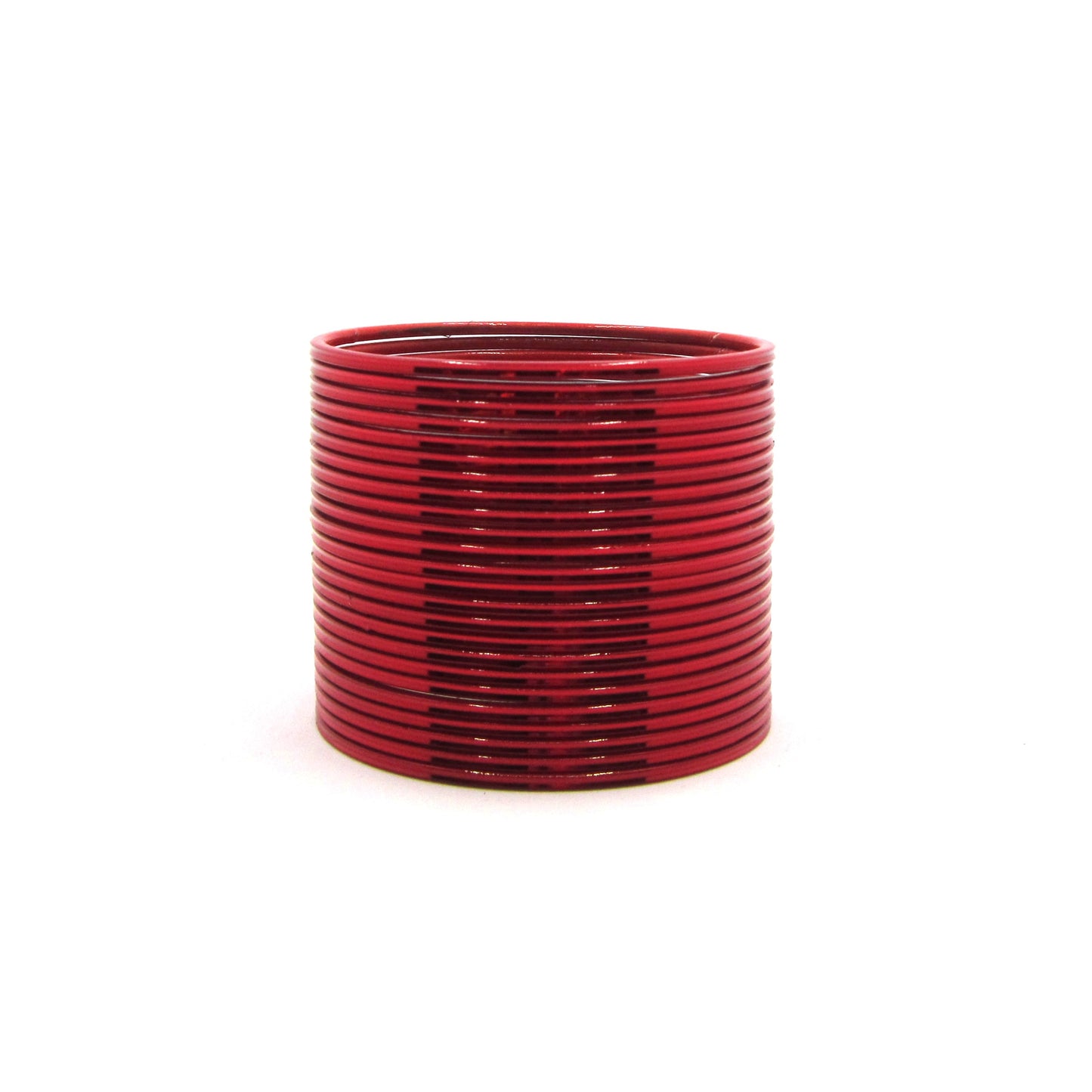 Glossy Red Metal 24 Bangles by Enava