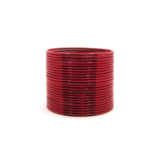 Glossy Red Metal 24 Bangles by Enava