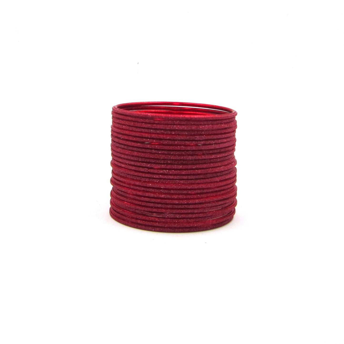Shiny Red Metal 24 Bangles by Enava
